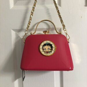 Hot Pink Betty Boop Chain Handle Purse = New One of a Kind